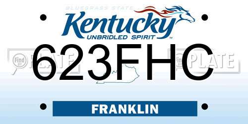 623FHC Kentucky License Plate