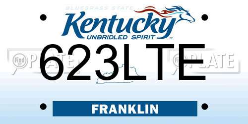 623LTE Kentucky License Plate