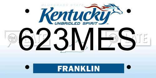 623MES Kentucky License Plate