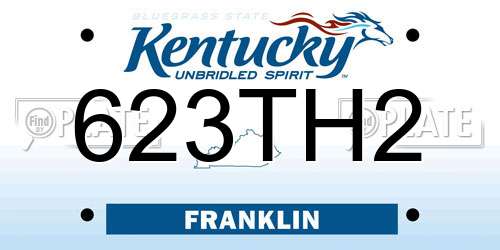623TH2 Kentucky License Plate