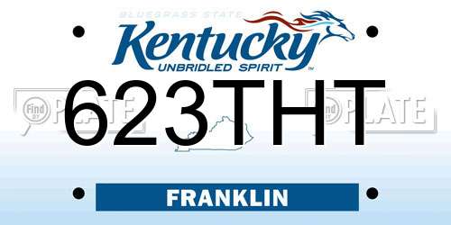 623THT Kentucky License Plate