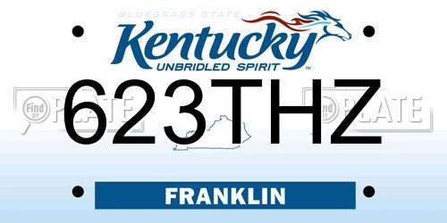 623THZ Kentucky License Plate
