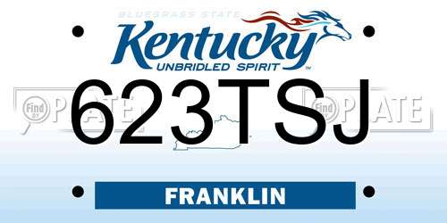 623TSJ Kentucky License Plate