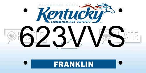 623VVS Kentucky License Plate