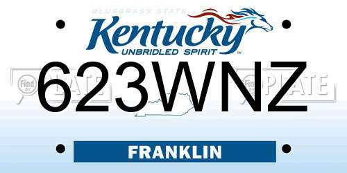 623WNZ Kentucky License Plate