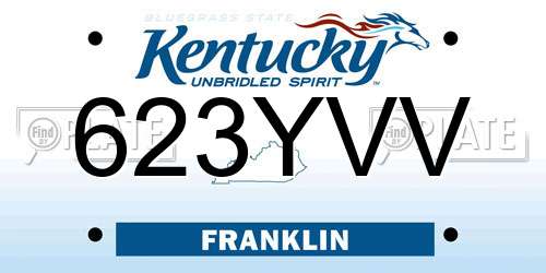 623YVV Kentucky License Plate