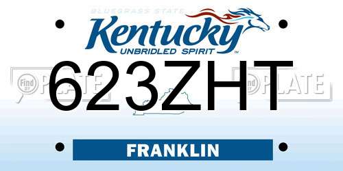 623ZHT Kentucky License Plate