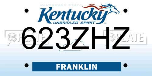 623ZHZ Kentucky License Plate