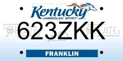 623ZKK Kentucky License Plate