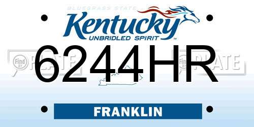 6244HR Kentucky License Plate