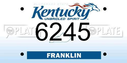 6245 Kentucky License Plate