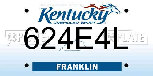 624E4L Kentucky License Plate