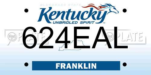 624EAL Kentucky License Plate