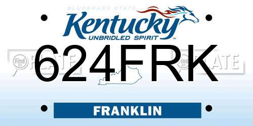 624FRK Kentucky License Plate