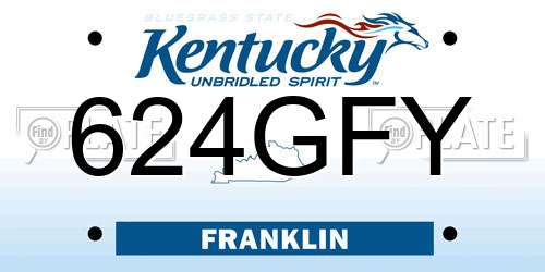 624GFY Kentucky License Plate