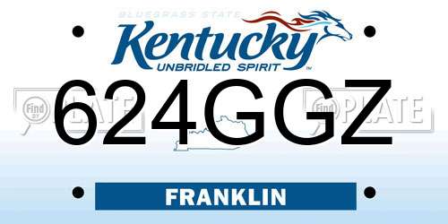 624GGZ Kentucky License Plate