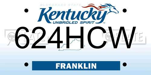 624HCW Kentucky License Plate