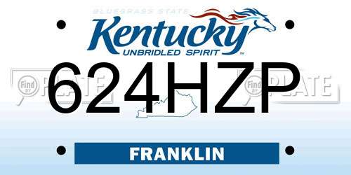 624HZP Kentucky License Plate