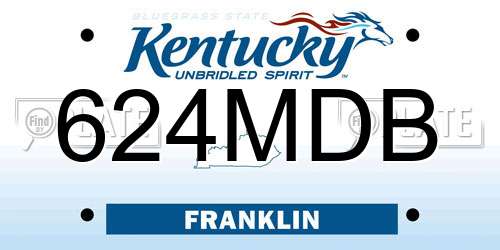 624MDB Kentucky License Plate