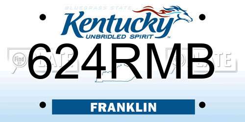 624RMB Kentucky License Plate