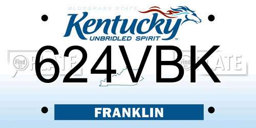624VBK Kentucky License Plate