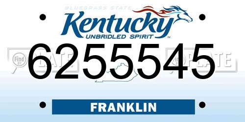 6255545 Kentucky License Plate
