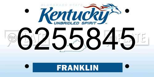 6255845 Kentucky License Plate