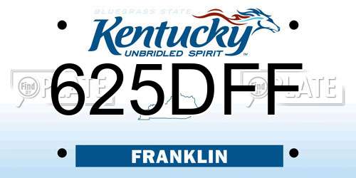 625DFF Kentucky License Plate