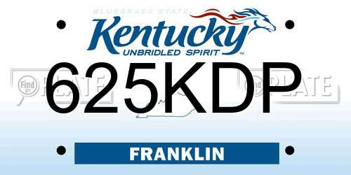 625KDP Kentucky License Plate