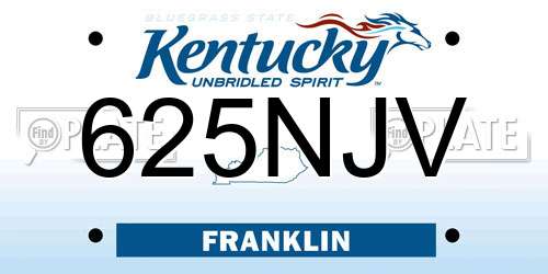 625NJV Kentucky License Plate