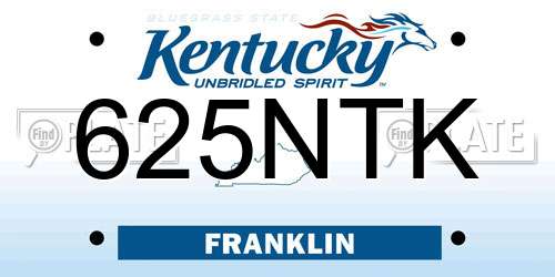 625NTK Kentucky License Plate