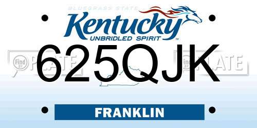 625QJK Kentucky License Plate