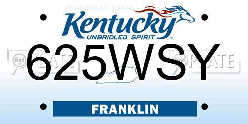 625WSY Kentucky License Plate