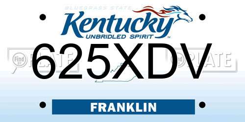 625XDV Kentucky License Plate