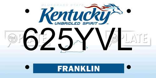 625YVL Kentucky License Plate