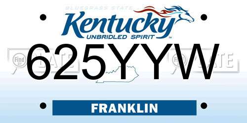 625YYW Kentucky License Plate