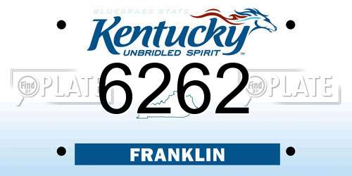 6262 Kentucky License Plate