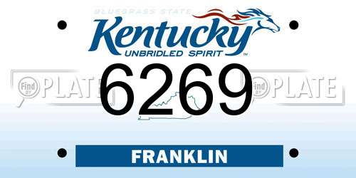 6269 Kentucky License Plate