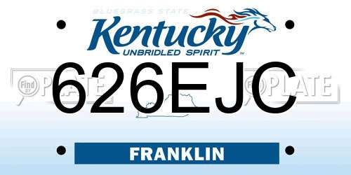 626EJC Kentucky License Plate