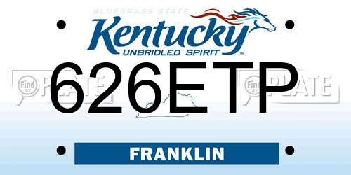 626ETP Kentucky License Plate