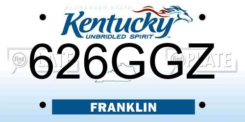 626GGZ Kentucky License Plate