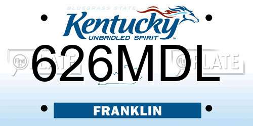 626MDL Kentucky License Plate