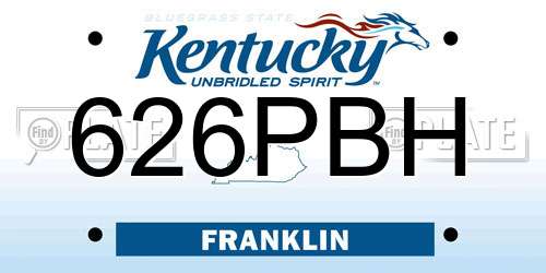 626PBH Kentucky License Plate