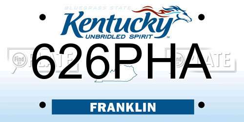 626PHA Kentucky License Plate