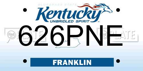 626PNE Kentucky License Plate