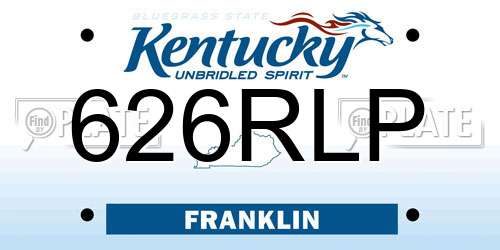 626RLP Kentucky License Plate