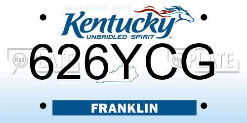 626YCG Kentucky License Plate