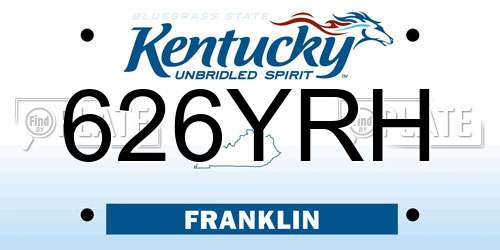 626YRH Kentucky License Plate