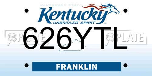 626YTL Kentucky License Plate