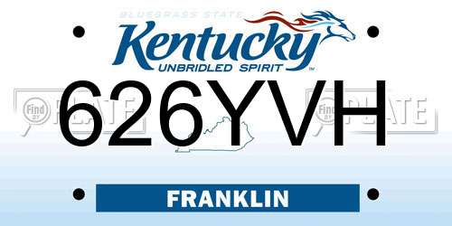 626YVH Kentucky License Plate